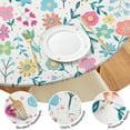 thumbnail image 4 of Pioneer Flower Floral Print Pattern Round Fitted Tablecloth with Elastic Edge,Dining Table Cover Waterproof,Outdoor Round Tablecloth for Camping,Dining,Indoor and Outdoor, 4 of 7