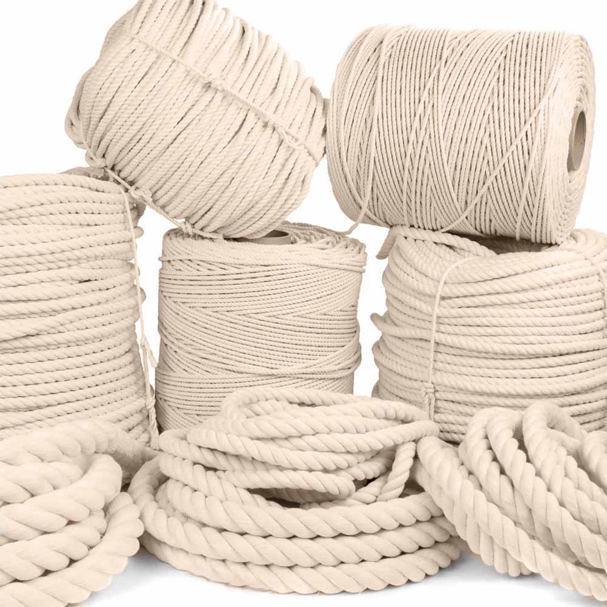 Natural Twisted Cotton Rope 1/2 Inch 50 Feet Thick White Rope for Crafting,  DIY Projects,Home Decorating : : Tools & Home Improvement