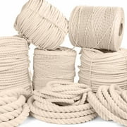Golberg 100% Natural Cotton Rope - 5/32, 3/16, 7/32, 1/4, 5/16, 3/8, 1/2, 5/8, 3/4, 1, 1-1/4, and 1-1/2 Inch Diameters - Twisted White Cotton Rope - Several Lengths to Choose From