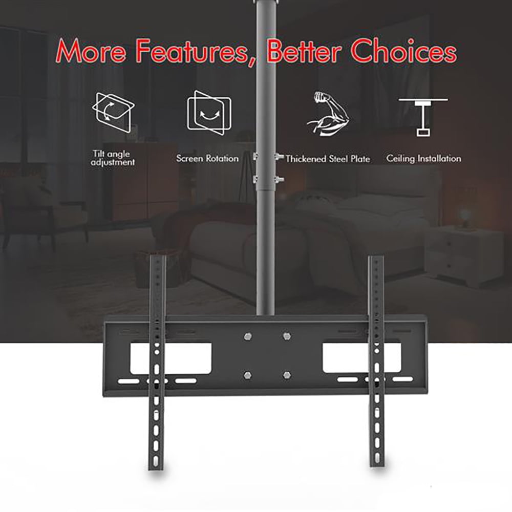 TV Ceiling Mount Adjustable Bracket Fits Most LED, LCD, OLED and Plasma Flat Screen Display 32 to 70 Inch, up to 110 Lbs, VESA from 200x100mm to 600x400mm