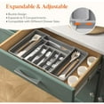 thumbnail image 4 of Silverware Drawer Organizer, Expandable Utensil Organizer for Kitchen Drawers, Adjustable Cutlery and Flatware Tray, Plastic Spoons Forks Knives Holder Storage Dividers, Large, Gray, 4 of 8