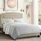 thumbnail image 1 of Bedroom furniture upholstered bed, bed with button tufted and adjustable height headboard, bedroom bed, queen bed, natural beige My Lux Decor Round, 1 of 8
