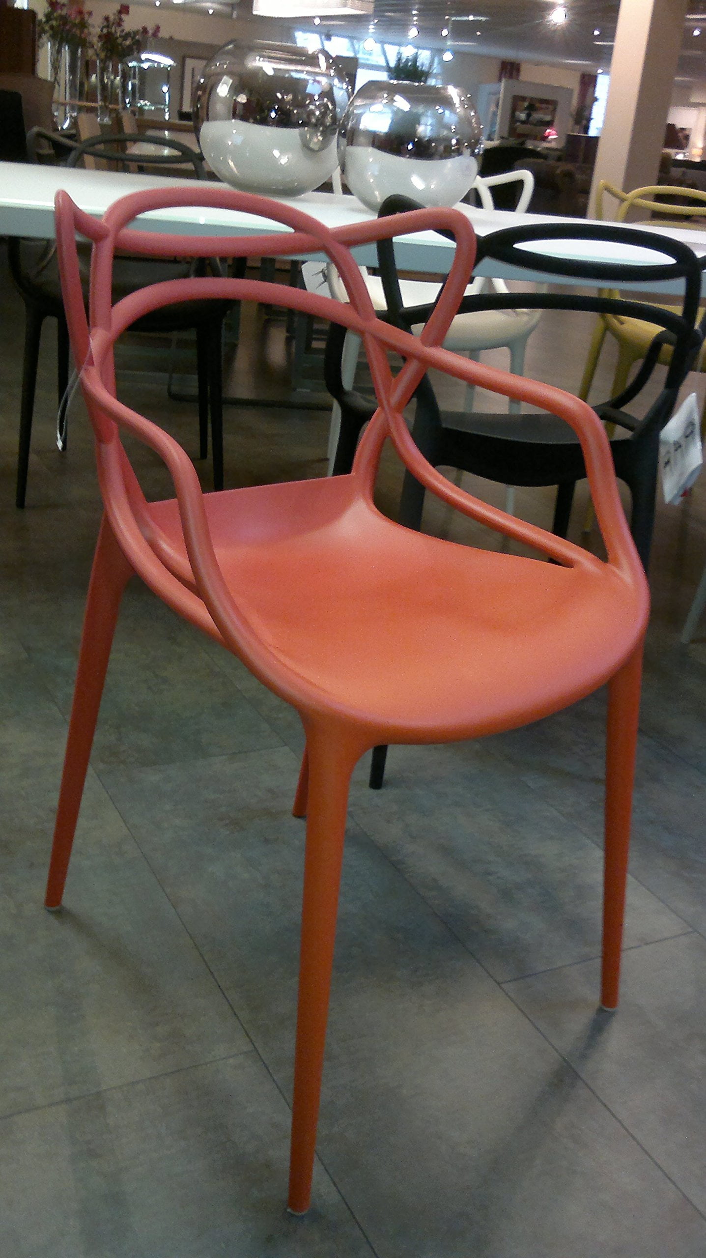 2xhome Set of 2 Modern Contemporary Designer Dining Chairs Molded Plastic Indoor Outdoor Patio Elbow Chairs, Red