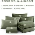 thumbnail image 5 of Olive Green King Comforter Set 7 Piece Reversible Bed in a Bag with Sheets, 5 of 5