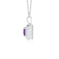 thumbnail image 2 of ANGARA Natural Amethyst Heart Pendant with Diamond Double Halo in 14K White Gold for Women (Size-5mm) | February Birthstone, Birthday, Anniversary, Jewelry Gift for Women | Natural Amethyst Necklace, 2 of 8