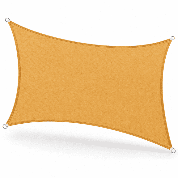 SRGAFIX 10' x 13' Rectangle Sun Shade Sail, UV Block Canopy for Patio, Sand