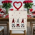thumbnail image 2 of Happy Valentine's Chair Back Covers Set of 4, Day Cute Gnome with Love Stretch Dining Chair Back Slipcovers Removable Seat Cover for Kitchen Restaurant Hotel Cafe, 2 of 9