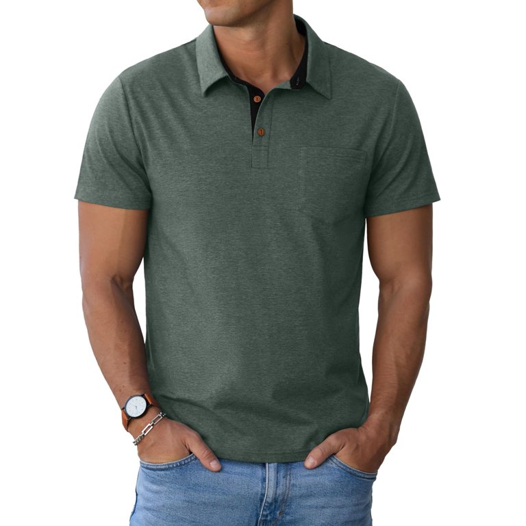 GIRUNS Men's Casual Cotton Polo Shirt photo 2