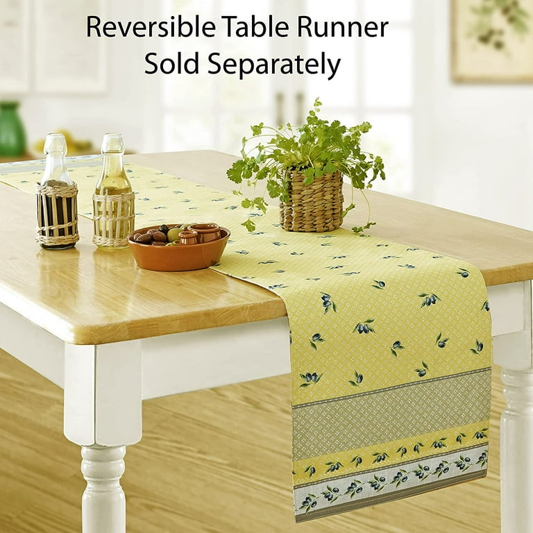 Grey and yellow table runner deals