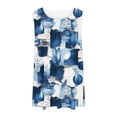thumbnail image 4 of XUNKUSGA Débardeurs Grande Taille pour Femmes Été Sans Manches Tunique Col Rond Décontracté T-Shirts Amples pour Femmes Mode Été Tunique Plissée Florale blouses,5TG,Bleu, 4 of 6