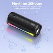 Portable Bluetooth Speaker, Bluetooth 5.4 Wireless Speaker, IPX7 Waterproof, 30W Loud Deep Bass with 20H Palytime, 7 Color RGB Lights, TWS Pairing for Home/Party/Outdoor, Gift