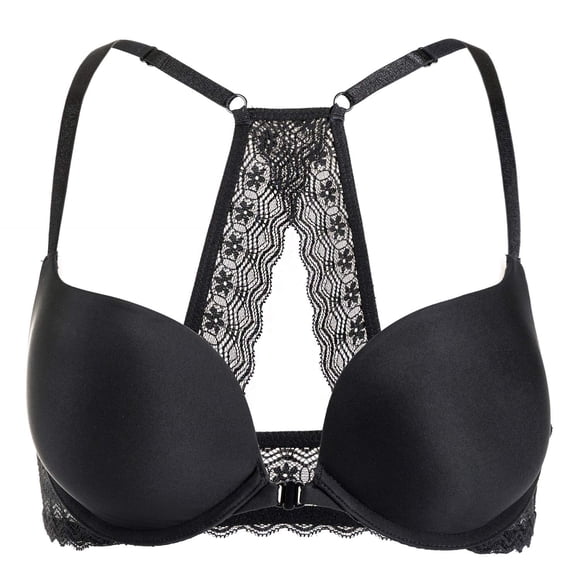 Sostén DOBREVA 34C Push-Up con Espalda Deportiva y Cierre Frontal Negro