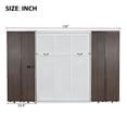 thumbnail image 5 of Queen Size Murphy Bed with Foldable Storage Cabinets, Modern Hideaway Wall Chest Bed with Open Shelves, Wooden Platform Bed Folded into Cabinet for Guest Room, Espresso, 5 of 9
