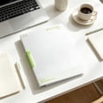 thumbnail image 4 of ZZkhGO A4 Rotating Double-Ring Binder, Translucent Frosted Plastic Student Document Organizer, Side-Opening Swivel Ring Folder for Exam Papers Materials, Green, 4 of 6