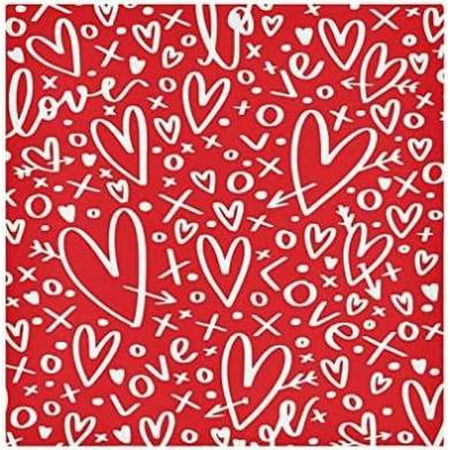 

Hyjoy Valentine s Day Love Heart Cloth Napkins 6 Pack Oversized Washable Reusable Polyester Dinner Table Napkins for Family Restaurant Party Decor 20 x 20 Inch