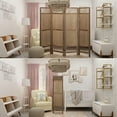 HYHBIBOOM 4 Panel Room Divider Fully Assembled 5.6Ft Tall Wood Room