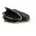 thumbnail image 6 of Black Genuine Leather Women's Change Purse Clasps Open Coin Flap Top Card Holder, 6 of 7