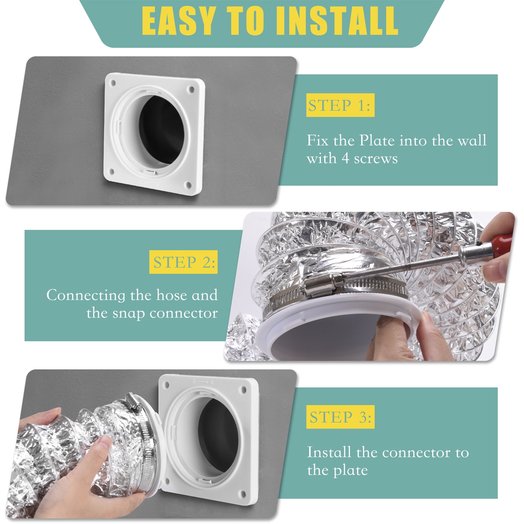TUOOWO Snap to Vent Dryer Dock Connector Kit