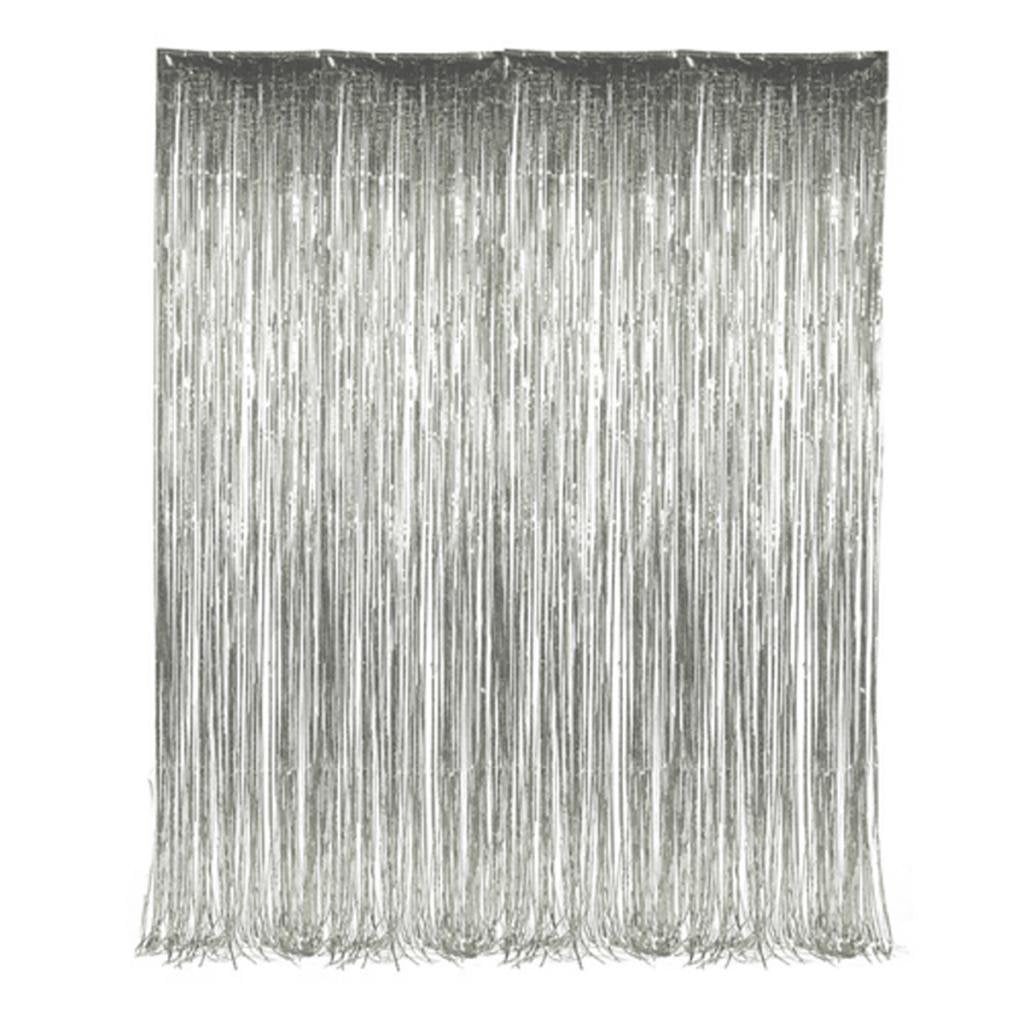 Cp Metallic Silver Foil Fringe Door & Window Curtain Party Decoration 3