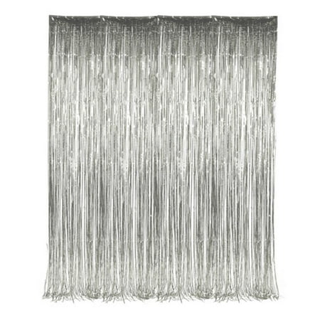 Cp Metallic Silver Foil Fringe Door & Window Curtain Party Decoration 3' X 8' Great for Kids (Best Chan For Cp)