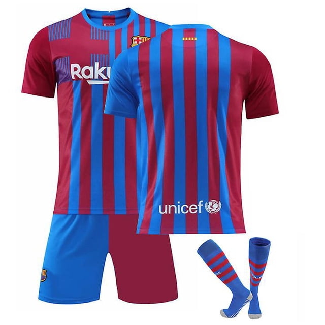 Nuevo 2021/2022 Kids Soccer Jersey 21 # F.de Jong 11 # O.dembele Football Jerseys Suit Shorts/calcetines Set-Red-24 BmatwkZeng Bmatwk Jersey