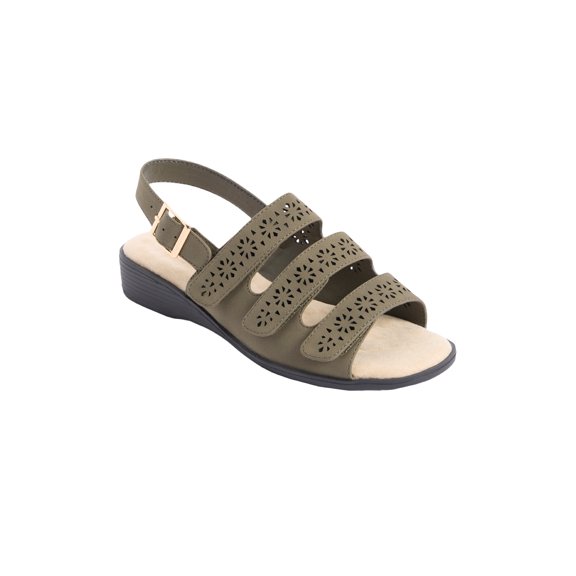 Comfortview Women's The Sutton Suede-Like Adjustable Sandal
