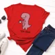 thumbnail image 3 of JFUNCY Camisetas de gran tamaño con estampado de dinosaurio de dibujos animados para mujer, camisetas holgadas informales de manga corta para mujer, camisetas de algodón de verano para mujer, 3 of 5