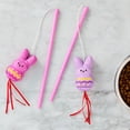 thumbnail image 2 of PEEPS® Easter Set of 2 Bunny Cat Wand with Plush Cat Toy, Pink/ Purple, 2 of 6