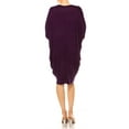 thumbnail image 3 of Women's Casual Loose Fit Long Sleeves Dolman Style Solid Midi Dress, 3 of 7