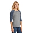 thumbnail image 4 of District Made Ladies Perfect Tri 3/4 Sleeve Raglan-L (Navy Frost/ Grey Frost), 4 of 6