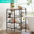 thumbnail image 6 of 4 Tier Rolling Kitchen Microwave Cart with Pull-Out Baskets, Coffee  Baker's Rack with Wheels Storage Organizer for Living Room Office Balcony, 6 of 8