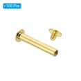 thumbnail image 3 of 100 Sets Chicago Screws, M5x30mm Brass Plated Chicago Screw Phillips Binding Post Screw Rivets for Leather, Golden, 3 of 6