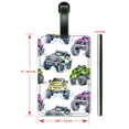 thumbnail image 2 of Monster Trucks Watercolor - Luggage ID Tags / Suitcase Identification Cards - Set of 2, 2 of 5