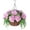 Pink, variant on Artificial Flowers in Hanging Basket Planter for Home Spring Decoration, Silk Hydrangea Outdoor Indoor Arrangements, Metal Coconut Lining Basket with Faux Plant(Champagne)