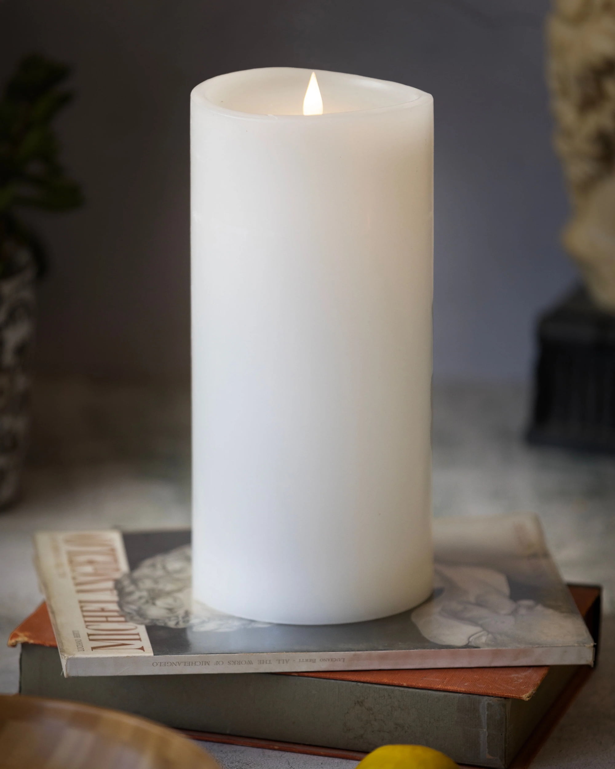 Seasonal LLC 3" x 7" Paraffin Realistic Adjustable Brightness LED Gold Flameless Pillar Candle