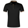thumbnail image 4 of Men's Casual Polo Shirts Classic Button Basic Short Sleeve Fashion Golf Collared Shirt Black XL, 4 of 9