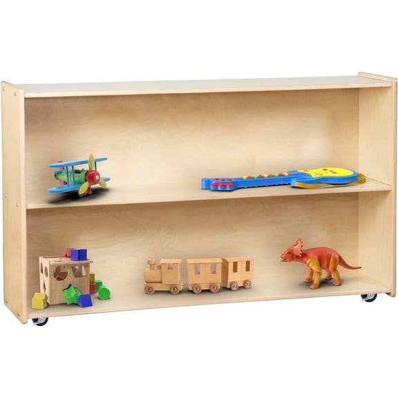 RRI Goods 2 Shelf Montessori Bookcase W Caster BookShelf Storage Organizer