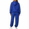 thumbnail image 3 of 2 Piece Fall Sets for Women Y2k Drawstring Joggers Matching Long Sleeve Hoodies Lightweight Cute Travel Sweatsuits with Pockets Blue M, 3 of 6