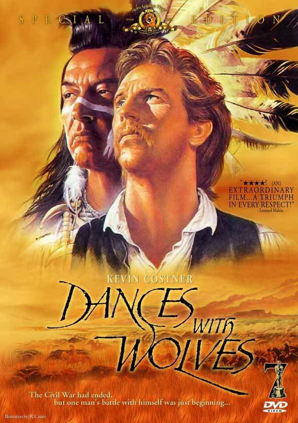 Horizontal Twenty-three 24X36 Inch Canvas Poster Dances with Wolves Movie Poster Print 