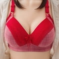 thumbnail image 2 of Xijirk Women Wireless Grid Bra Lace Pendant Adjustable Strap Breathable Bra for Daily Underwear,Red,38, 2 of 4