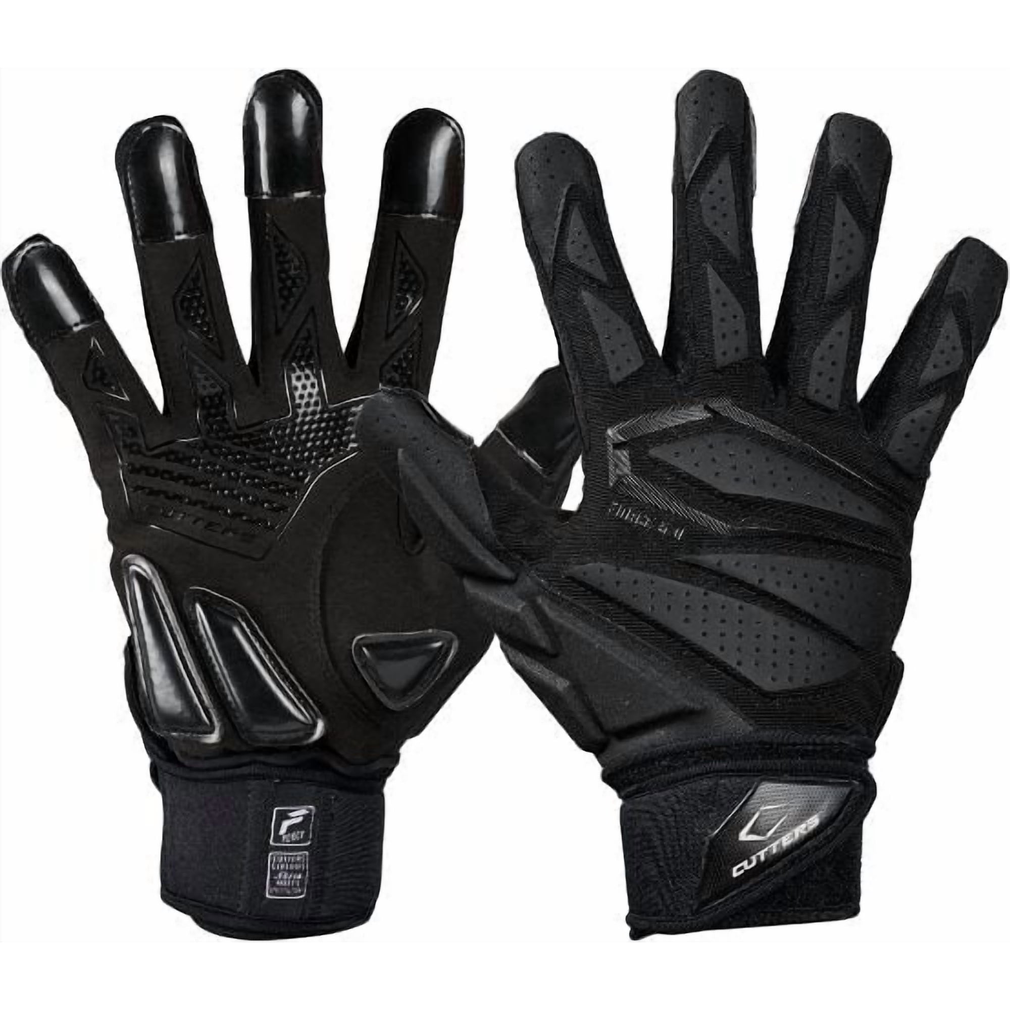 Cutters Force 6.0 Max Protection Football Lineman Gloves, Black | Adult