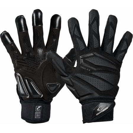 Cutters Force 6.0 Max Protection Football Lineman Gloves, Black | Adult