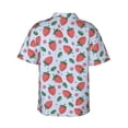 thumbnail image 3 of Daiia Strawberries Hawaiian Shirt for Men Gentle Cotton Regular Short Sleeve Casual-X-Large, 3 of 9