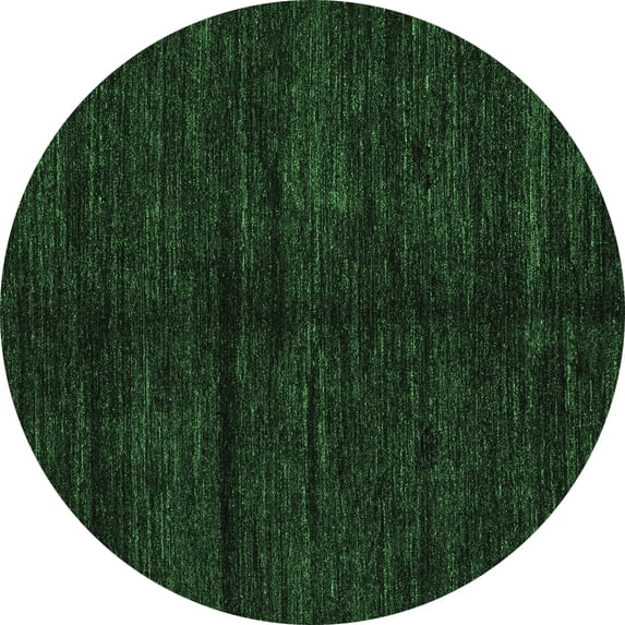Ahgly Company Indoor Round Abstract Emerald Green Modern Area Rugs, 8' Round