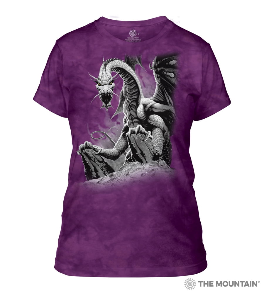 The Mountain - BLACK DRAGON Large Cotton Dragons T-Shirt Royal Purple