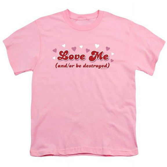 Trevco GSJ166-YT-1 Love Me - Short Sleeve Youth 18-1 T-Shirt, Pink - Small
