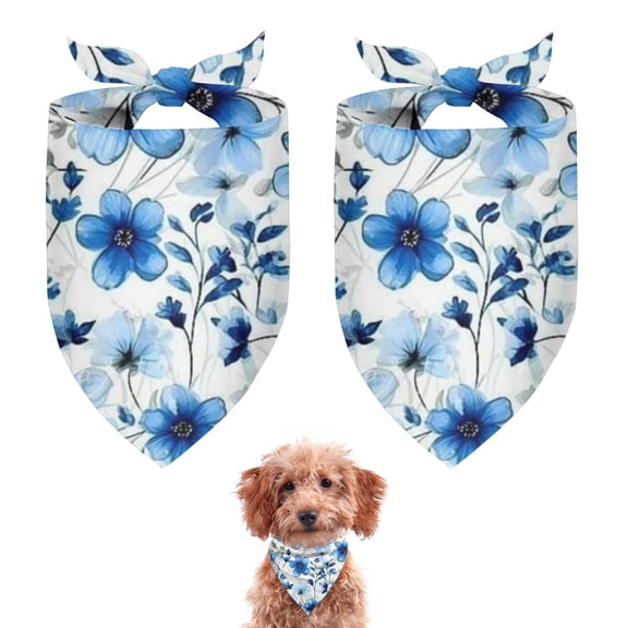 Dog Bandana 2 Pack,Pioneer Flower Floral Print Pattern Bandanas for Dogs,Cat Bandana,Small/ Large Dog Bandana 2 Size,Dog Bandanas Girl Boy