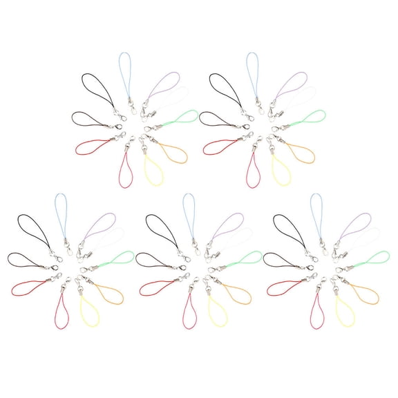 HEALEEP 50-Pack Assorted Color Polyester Lanyards with Lobster Clasp and Alloy Clasps for ID Badges, Keys, and Accessories