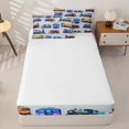 thumbnail image 4 of Castle Fairy Whimsical Train Art Zipper Twin Comforter Sets with Fitted Sheet and 2 Pillowcases,Playful Engine Pattern Zipper Bedding Set for Bedroom,Light Blue,4-Piece, 4 of 6