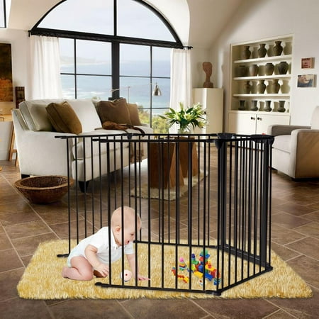 Ktaxon Baby Safety Fence Adjustable Fireplace Hearth BBQ Fire Gate Christmas Tree Gate 5-Panel